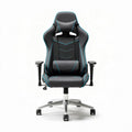 Racing style gaming chair with adjustable armrests and breathable fabric