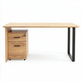 Wooden office desk with storage drawers and metal legs 120 x 60 x 75cm