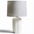 Ceramic lamp with grey fabric shade for living room 20 x 20 x 40cm
