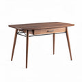 Wooden writing desk with drawer in walnut finish 120 x 60 x 75cm