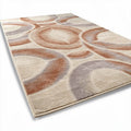 Modern area rug with abstract design in beige and rust colors 200 x 300 x 1cm