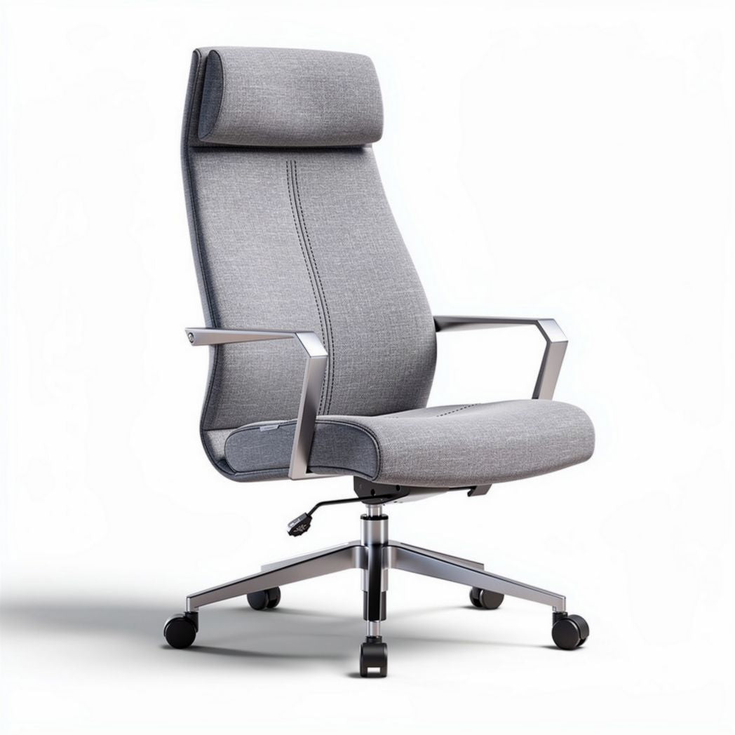 Wooden and leather executive office chair with adjustable height and ergonomic support 75 x 75 x 110cm