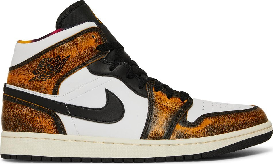 Air Jordan 1 Mid Wear Away White Black Orange DQ8417-071