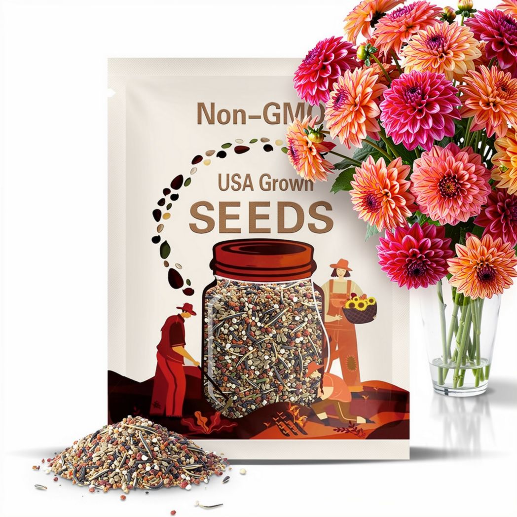 20+ Seeds| Rembrandt Dahlia Mixture Seeds - Perennial - Flowering - Open-Pollinating - Fast Growing - Clumping - Plant in Spring #D044